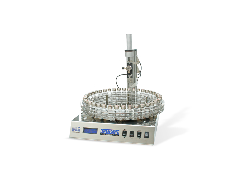 HITEC ZANG Autosampler AutoSam | HITEC ZANG – Führender Anbieter für Laborreaktoren in der chemischen Verfahrenstechnik Modularer Probensammler AutoSam 360 von HITEC ZANG (Herzogenrath) für Fraktionssammlung, Abfüllen von Proben, Mischen und Verdünnen, Derivatisieren und Flüssig-flüssig-Extraktion mit rundem Probenkarussell und Dosierarm.